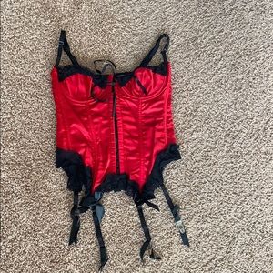 Red Black Corset Frederick’s NEVER USED